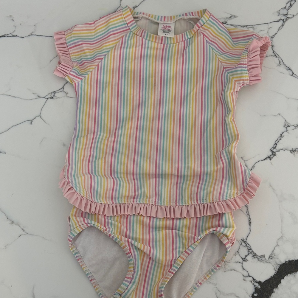 Ruffle Butts Striped Two-Piece Swimsuit